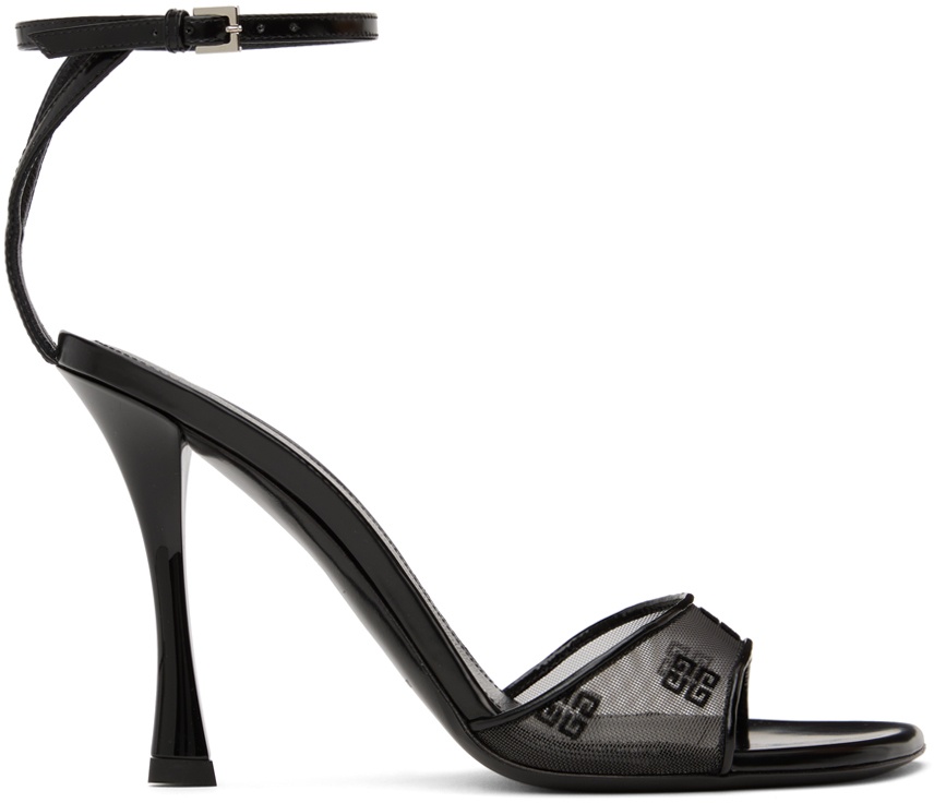 Givenchy Black Stitch 4G Mesh Heeled Sandals Givenchy
