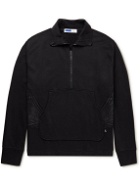 AFFIX - Audial Printed Cotton-Jersey Half-Zip Sweatshirt - Black