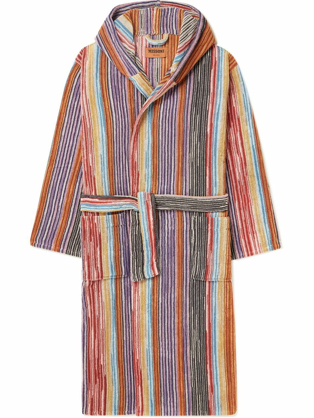 Photo: Missoni Home - Bradley Striped Cotton-Terry Hooded Robe - Multi