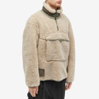 Sacai Men's Faux Shearling Pullover Jacket in Ecru