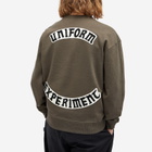 Uniform Experiment Men's Chenille Back Logo Sweatshirt in Khaki