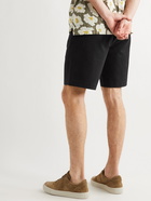 MR P. - Dock Garment-Dyed Cotton-Twill Elasticated Shorts - Black