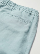 Mr P. - Cotton and Linen-Blend Twill Drawstring Shorts - Blue