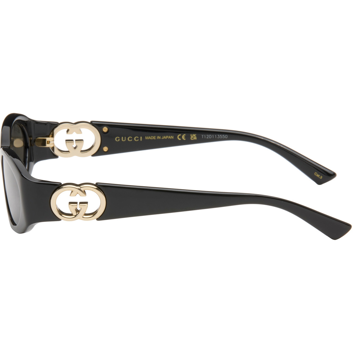 Gucci Black Oval Frame Sunglasses