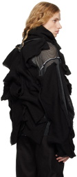 CARNET-ARCHIVE Black Peel-Off Knit Turtleneck