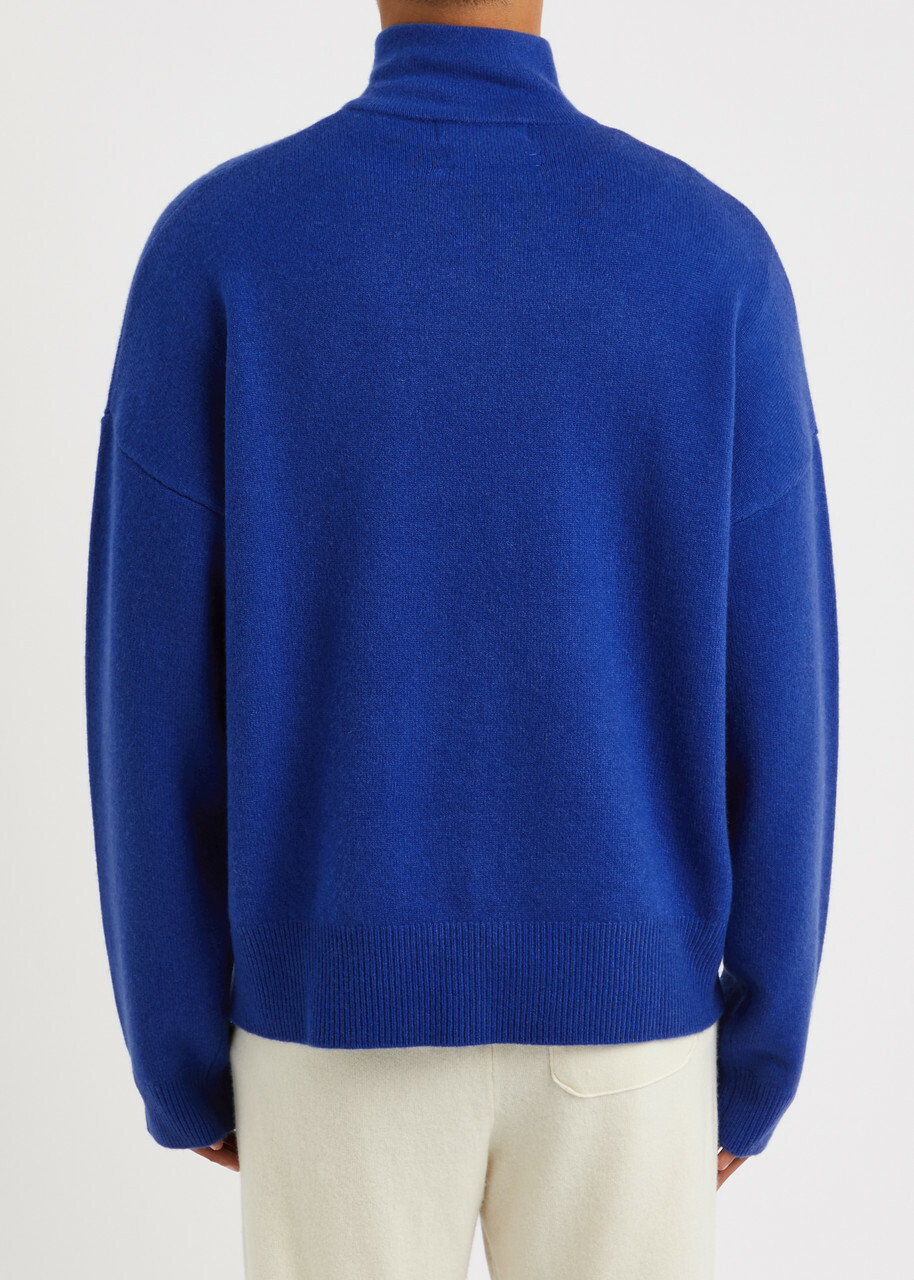 Extreme Cashmere N°235 Hike Half-zip Cashmere-blend Jumper - Blue - One Size