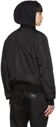 Dolce & Gabbana Black Insulated Bomber Jacket