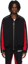 KUSIKOHC Black & Red Full Zip Fleece Track Jacket