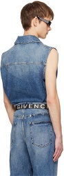 Givenchy Blue Faded Denim Vest