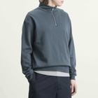 Auralee Men's High Gauge Sweat Half Zip Jumper in Dusty Blue