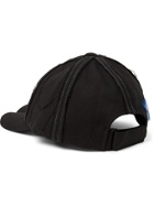 Ader Error - Distressed Logo-Embroidered Cotton-Blend Twill Baseball Cap - Black