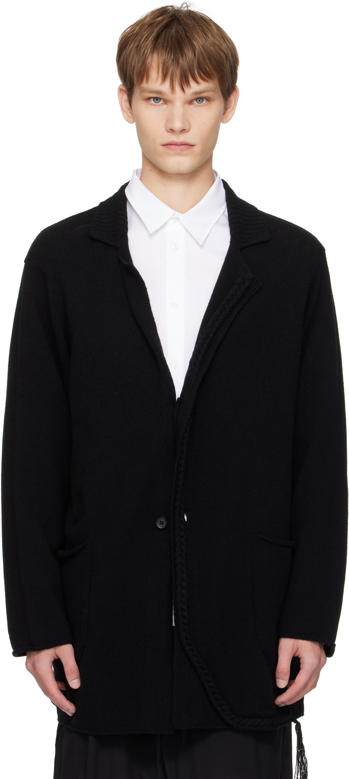 YOHJI YAMAMOTO Black String Detail Blazer
