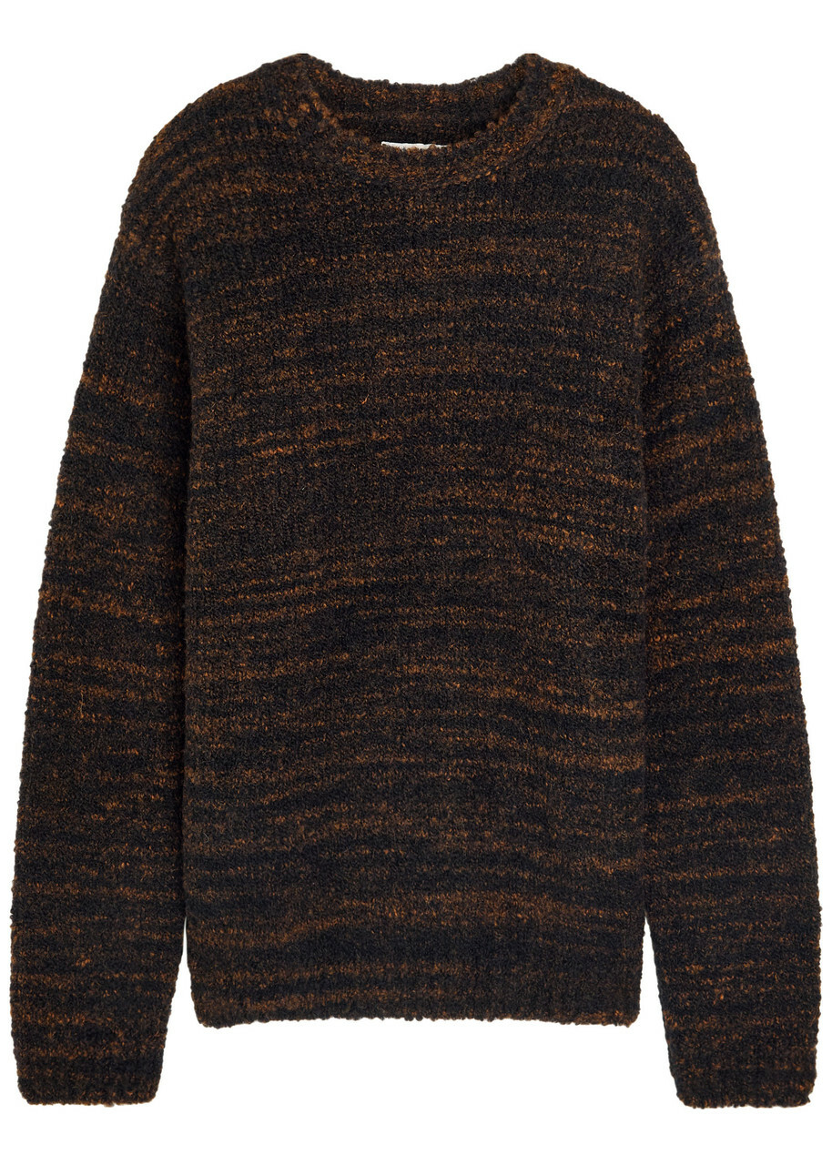 トップス RATS NATIVE MOHAIR KNIT CARDIGAN Rats Men's Argyle Mohair Knit Cardigan in Brown Rats