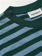 Carhartt WIP - Logo-Appliquéd Striped Cotton-Jersey T-Shirt - Blue