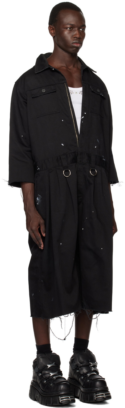 KIDILL Black Distressed Jumpsuit