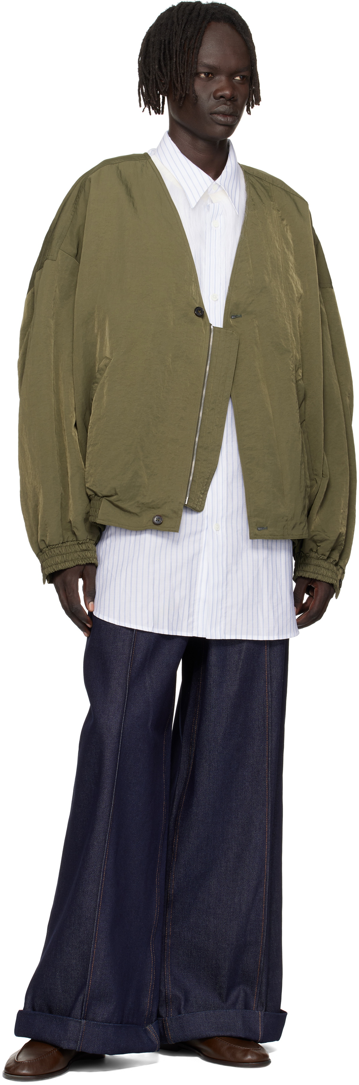 Hed Mayner Green Bomber Jacket