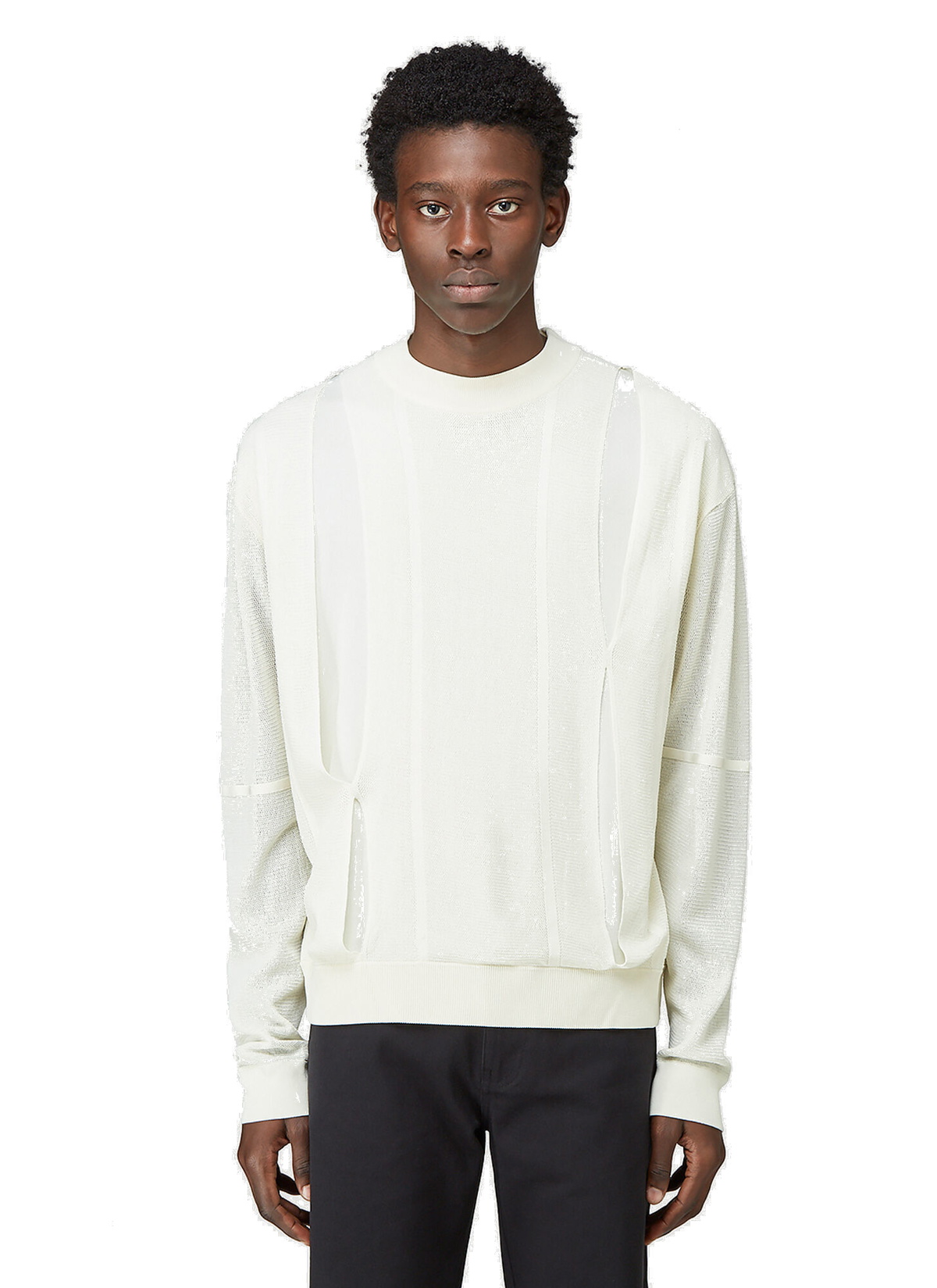 Breathe UV Pointelle Sweater in White McQ Alexander McQueen