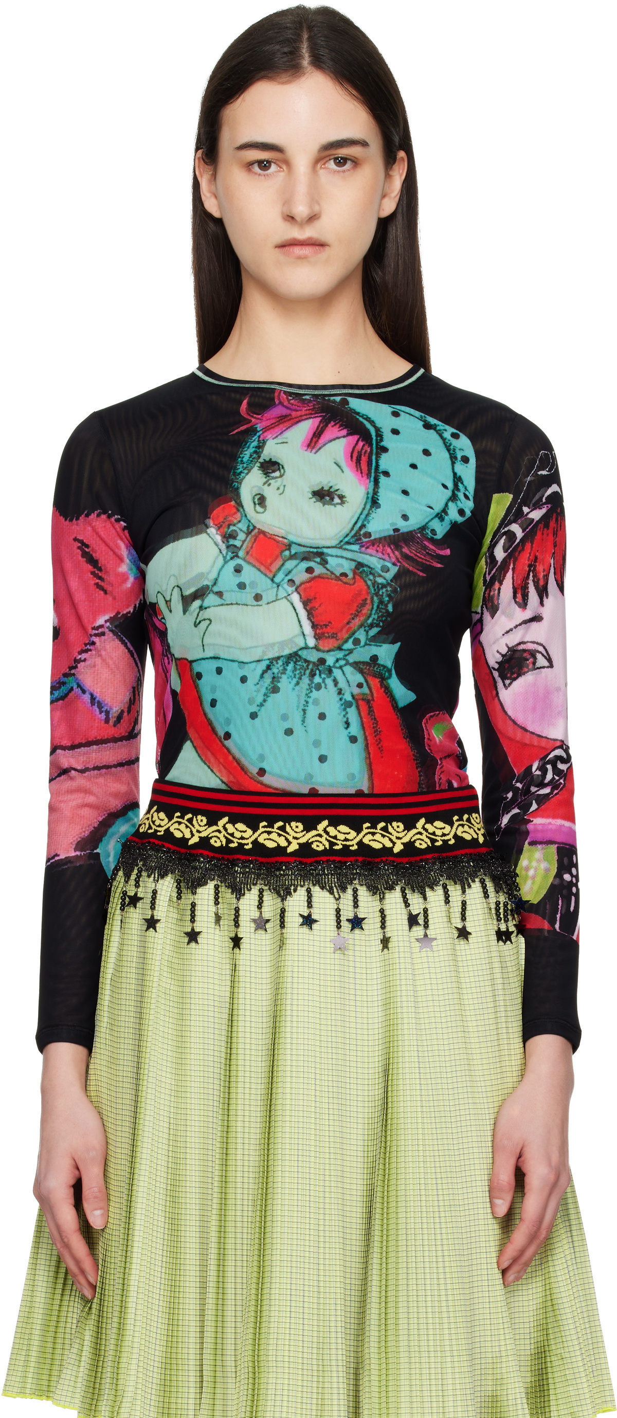 Chopova Lowena Jewel Mix Fitted Jersey Turtleneck Chopova Lowena