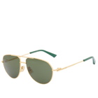 Bottega Veneta Eyewear Bottega Veneta BV1302S Sunglasses in Gold/Green 
