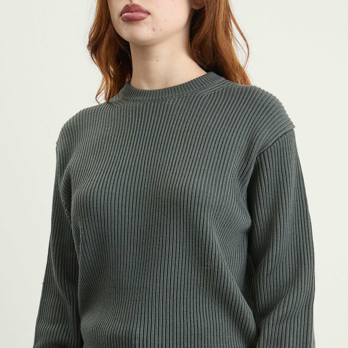 Auralee Women's Soft Rib Knit Pullover in Grey
