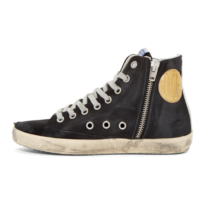 Golden Goose Black Canvas Studded Francy Sneakers