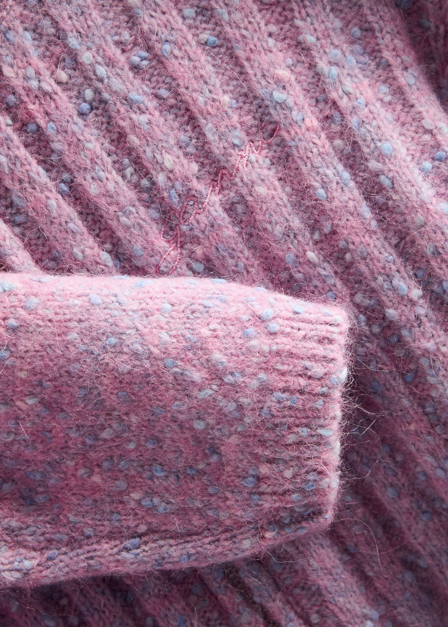 Ganni Ribbed Alpaca-blend Cardigan Pink GANNI