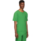 Homme Plisse Issey Miyake Green Pleated T-Shirt