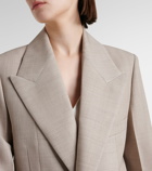 Victoria Beckham Satin-trimmed wool blazer