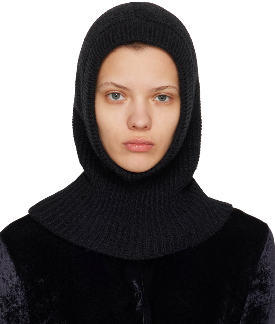 LEMAIRE Black Rib Knit Balaclava Lemaire LEMAIRE Black Rib Knit Balaclava Lemaire