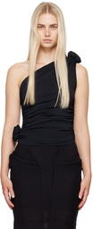 Magda Butrym Black One Shoulder Tank Top