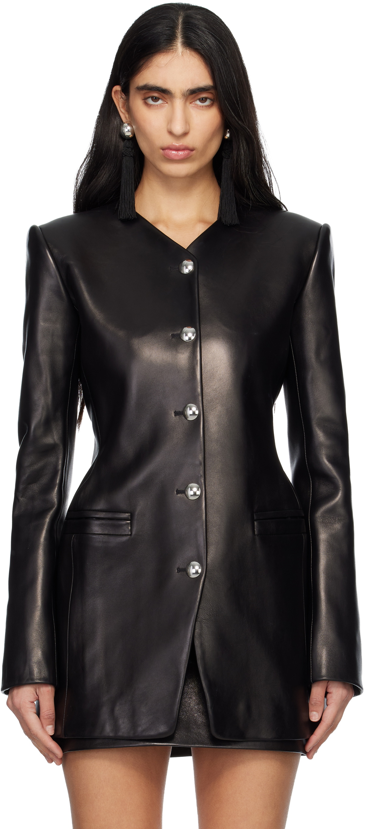 KHAITE Black Naran Leather Jacket