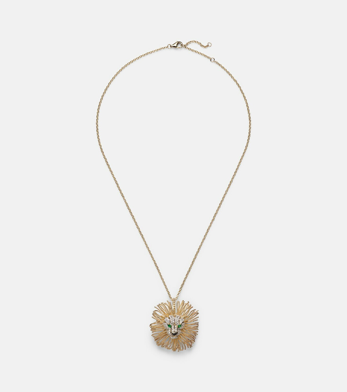 Yvonne Léon Lion 9kt gold pendant necklace with gemstones