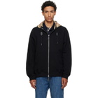 Burberry Black Check Hood Cotton Zip Hoodie