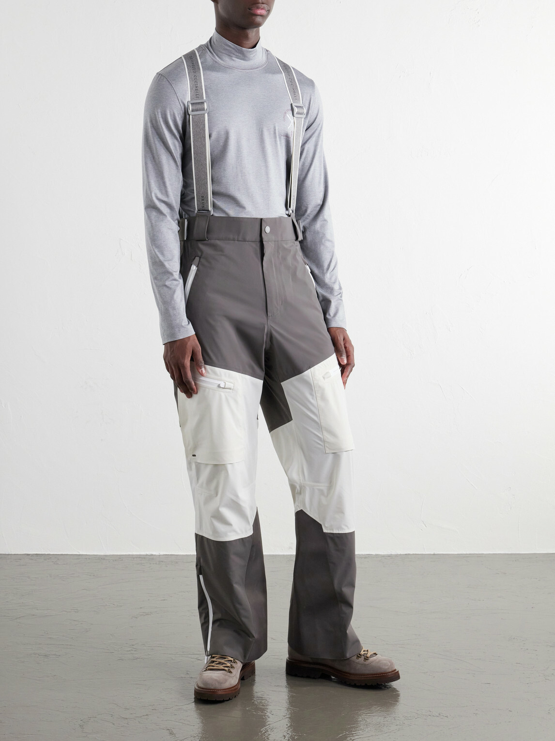Brunello Cucinelli - Straight-Leg Panelled Shell Ski Pants - Gray