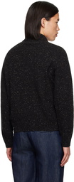 Drake's Black Integral Collar Sweater