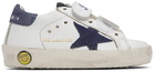 Golden Goose Baby White & Navy Old School Velcro Sneakers