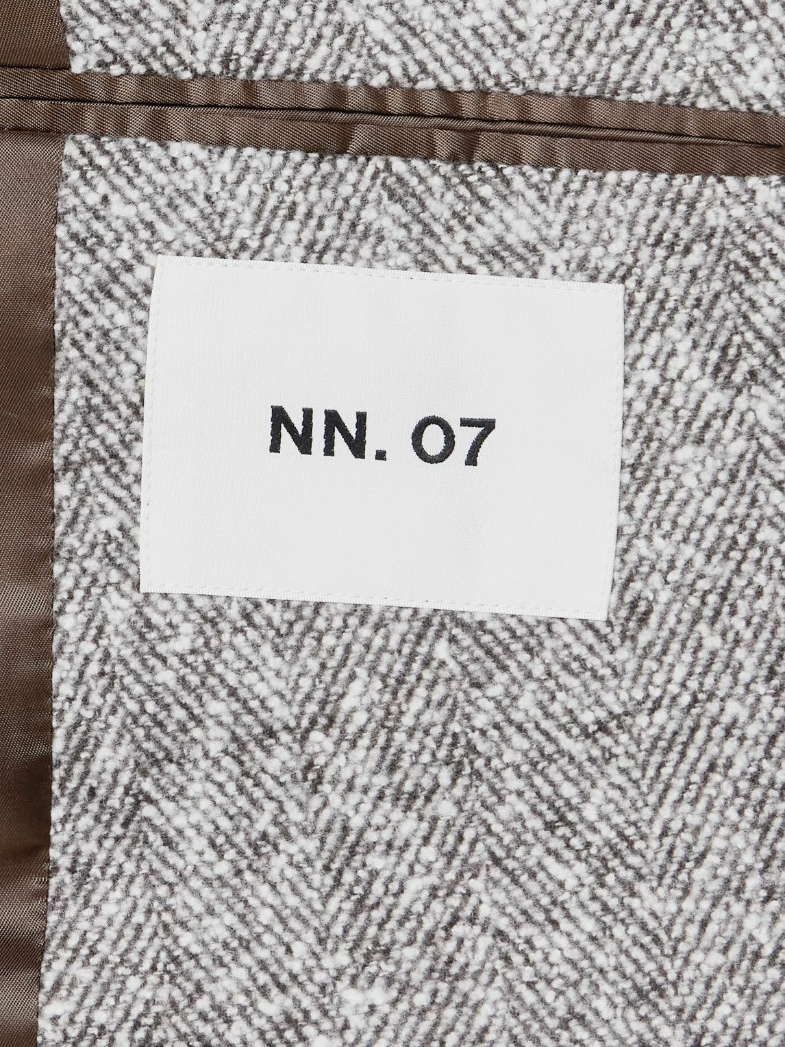 NN07 - Jordin 1087 Double-Breasted Recycled-Herringbone Suit Jacket - Brown