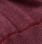 Canali - Striped Mélange Cotton Sweater - Burgundy