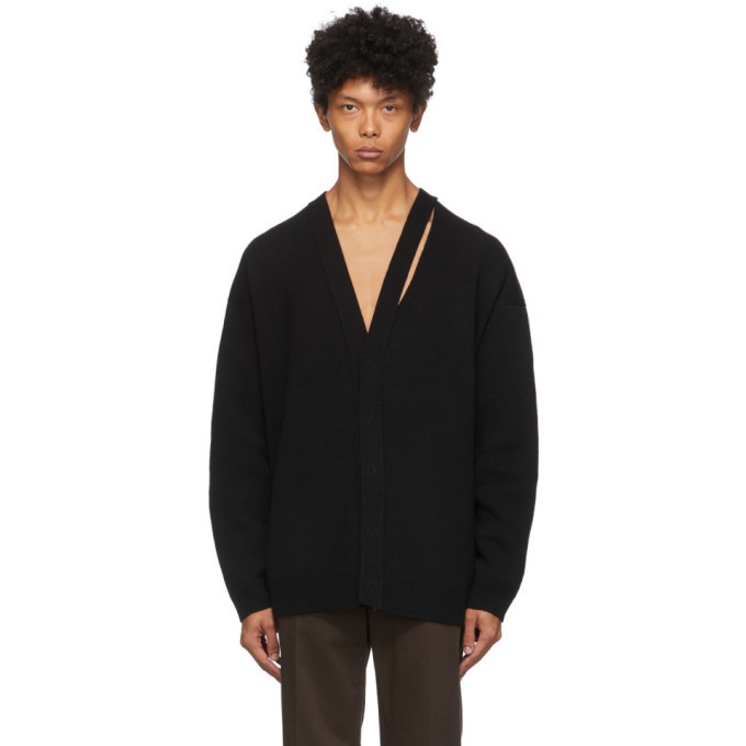 Photo: System Black Wool Cut-Out Cardigan