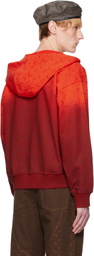 Marine Serre Red Moon Faded Fleece Zipped Hoodie
