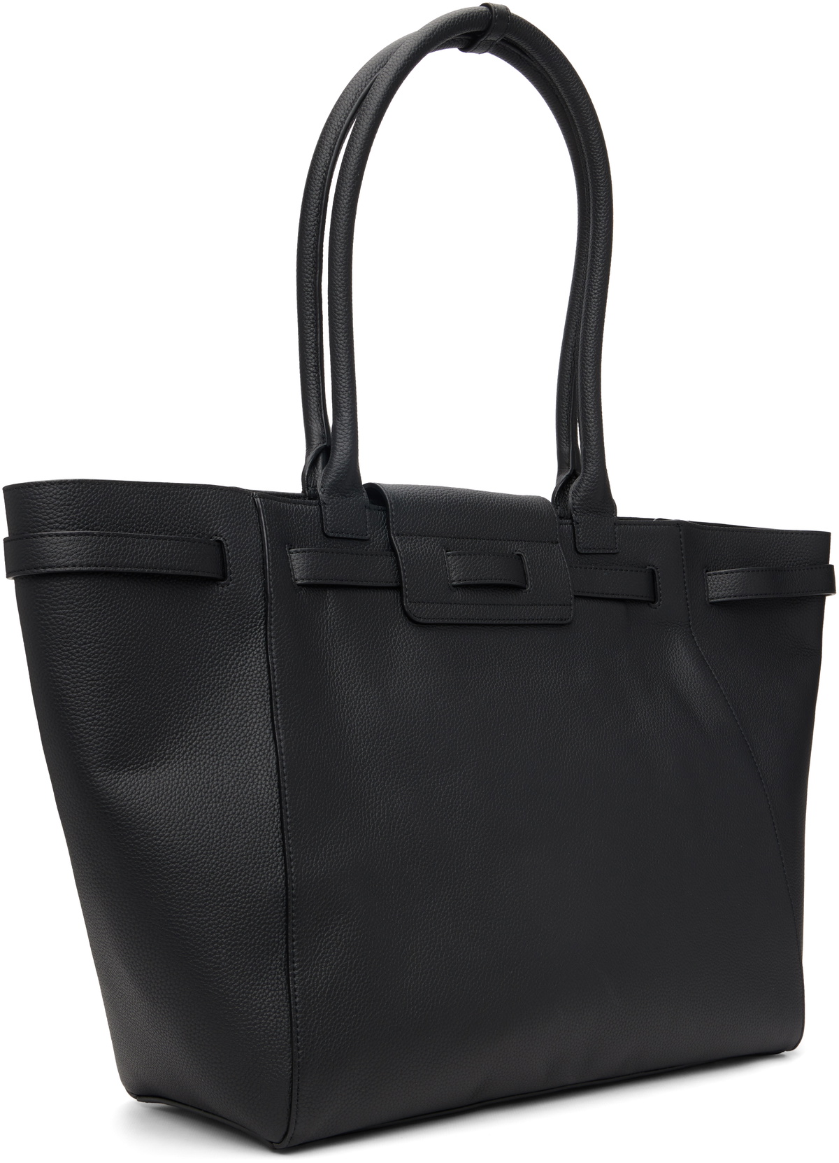 TONYWACK Black Large Belted Cabas Tote