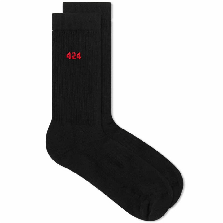 Photo: 424 Men's Logo Sock in Black