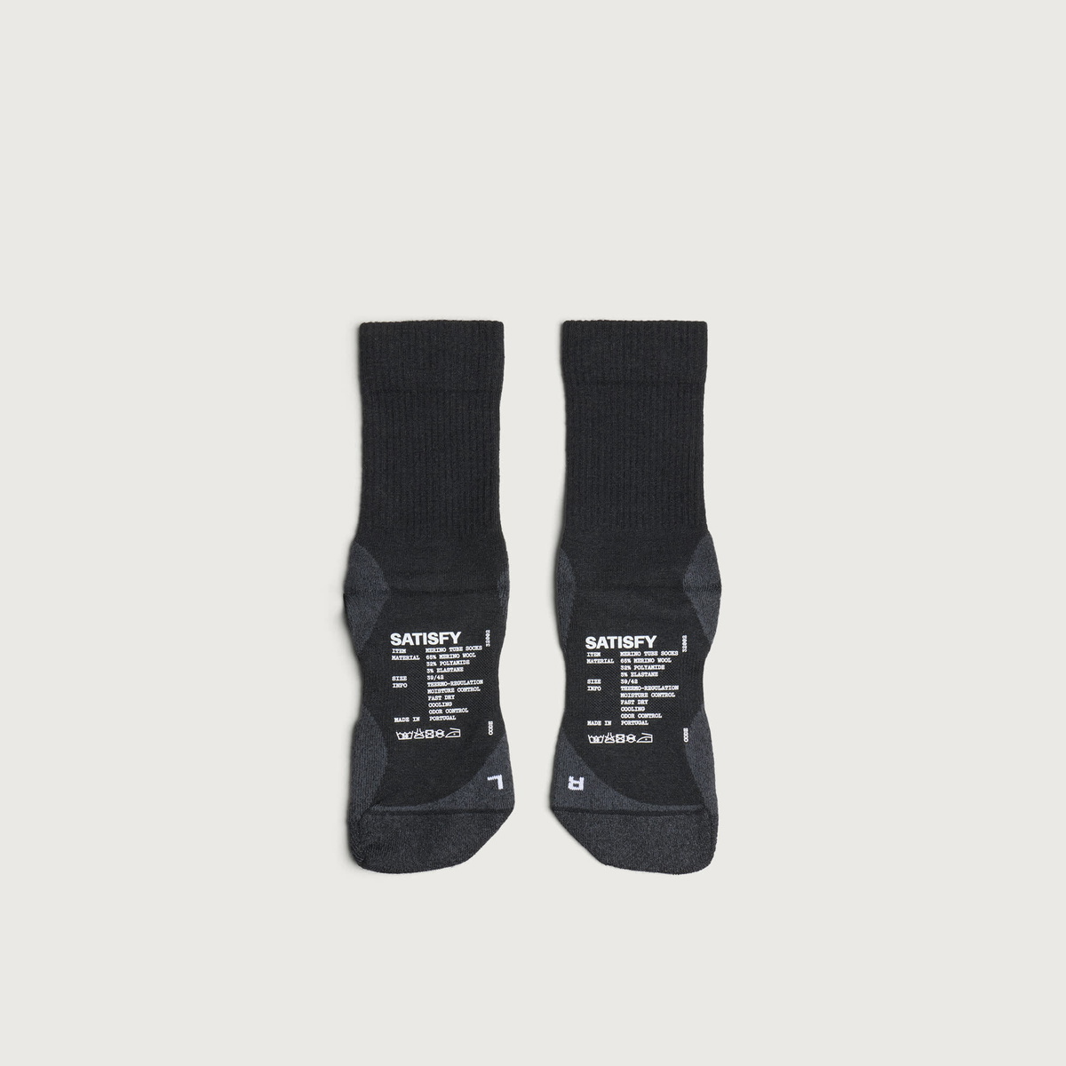 Satisfy Men's Merino Nylon Tube Socks in Black