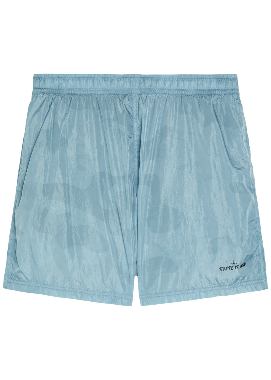 Stone Island - Straight-Leg Mid-Length Logo-Appliquéd Nylon Metal