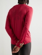 DISTRICT VISION - Perforated Logo-Print Aloe Stretch-Jersey T-Shirt - Red