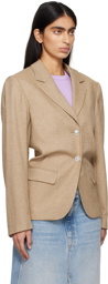 REMAIN Birger Christensen Beige Fitted Waist Blazer