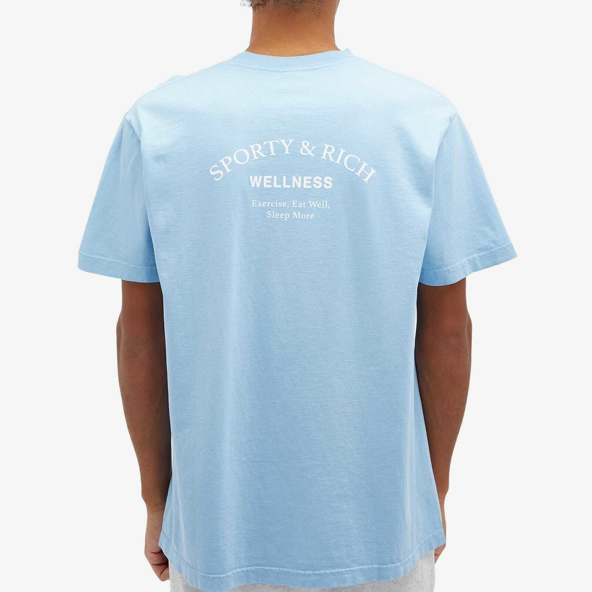Sporty & Rich Wellness Studio T-Shirt in Sky Blue/White