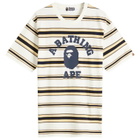 A Bathing Ape Men's College Stripe T-Shirt in White
