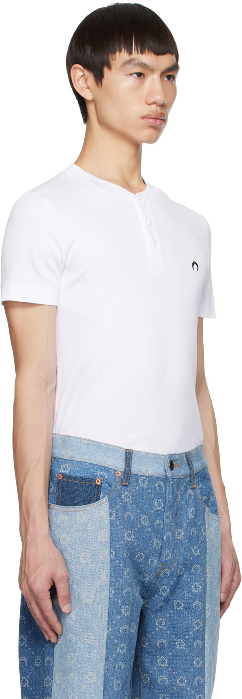 Marine Serre White Button Up Henley