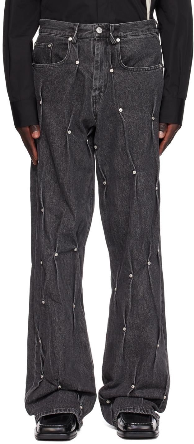 Photo: KUSIKOHC Black Multi Rivet Jeans